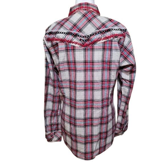 Ariat Women's Embroidered Metal Snap Button Top Women's Size L Western Cowgirl - Picture 3 of 10